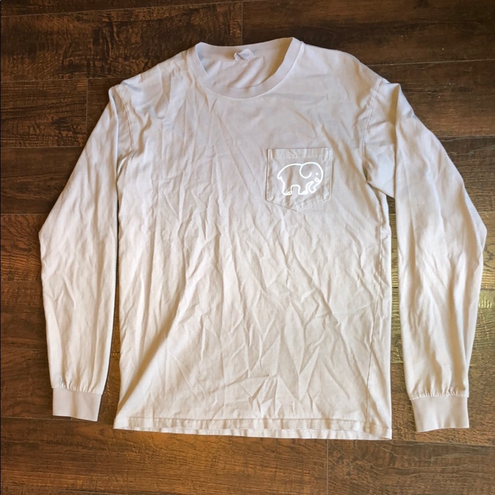 ivory ella Tan Logo Long Sleeve Tee